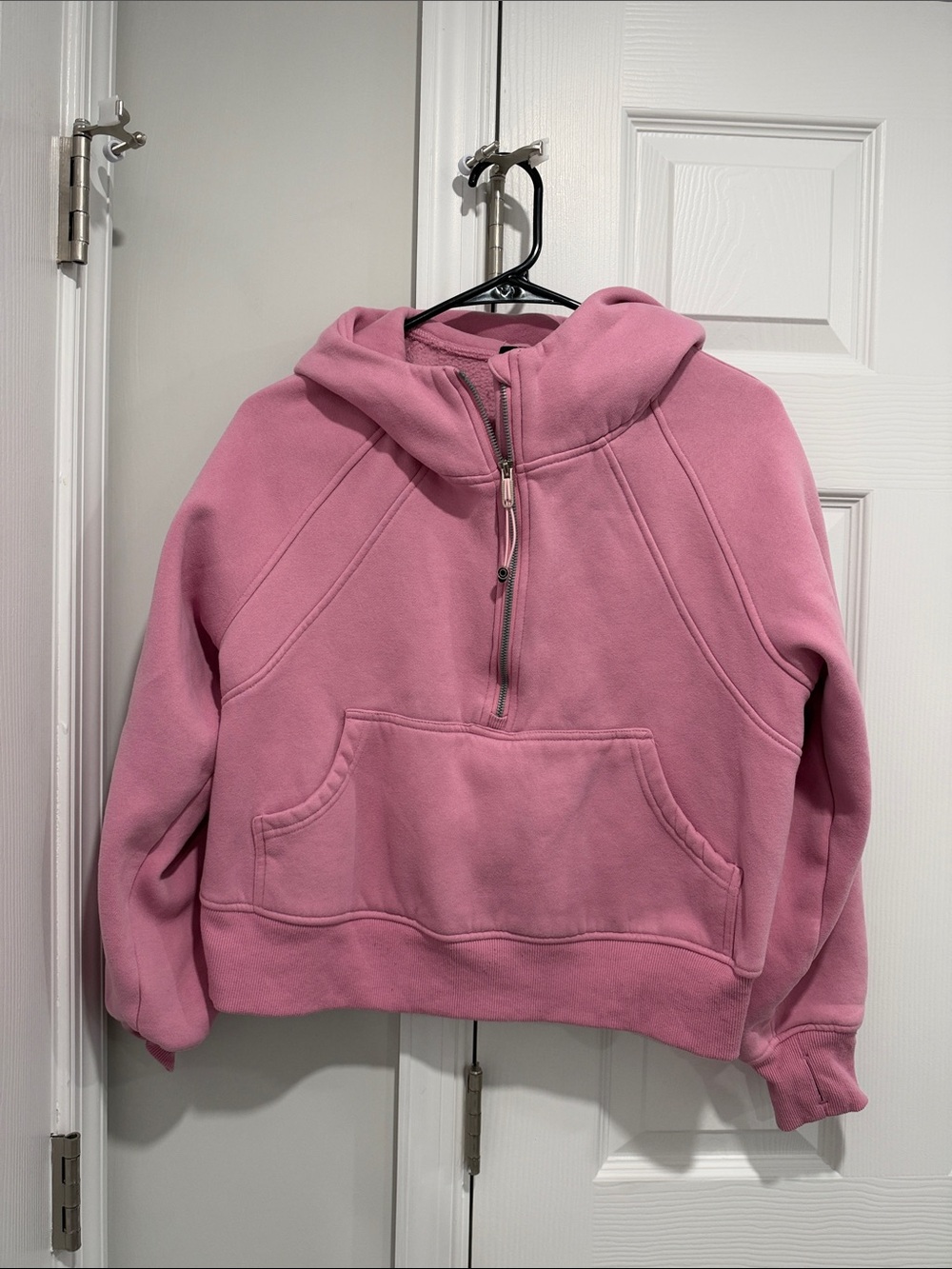 Women's Pink Half-Zip Hoodie Sweater